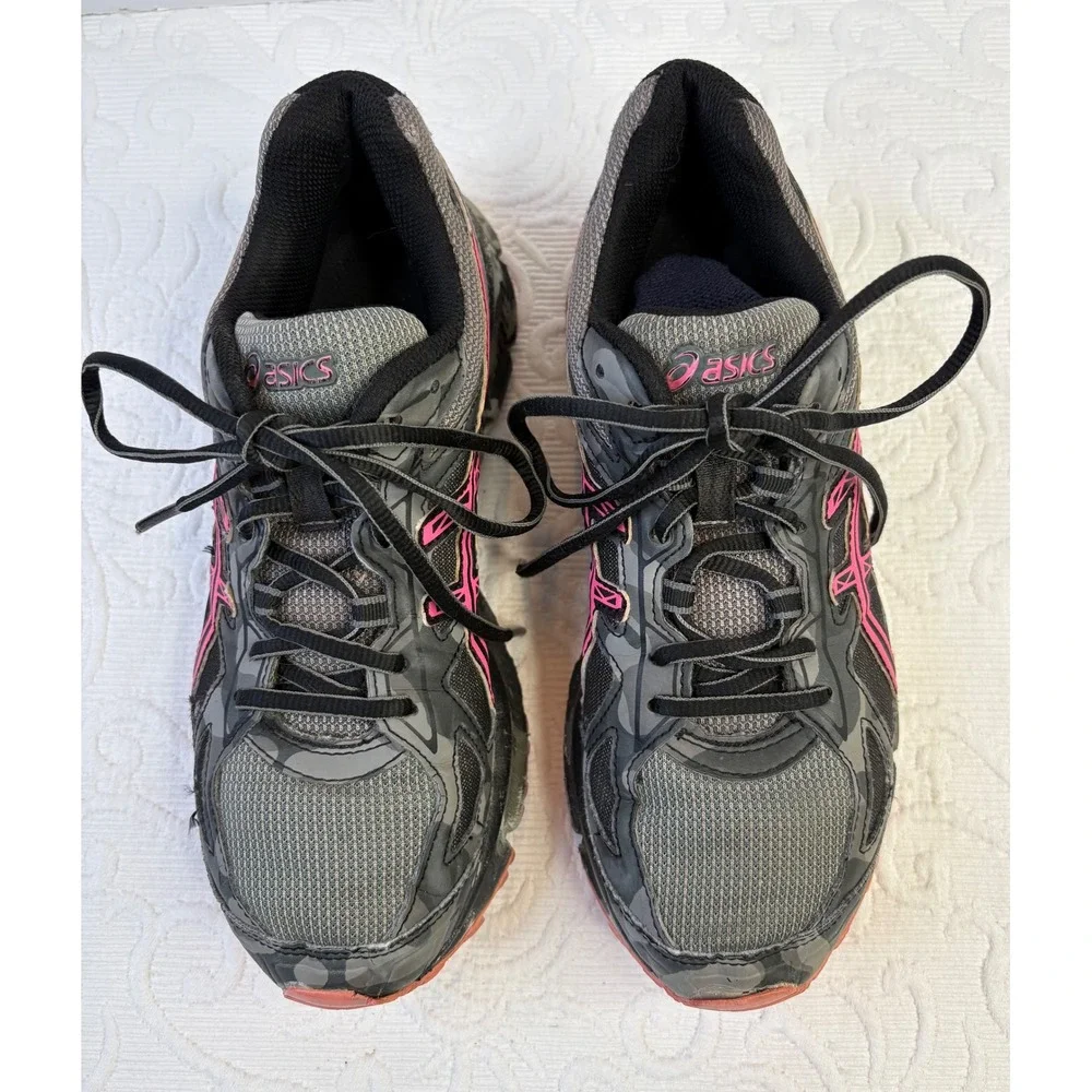 ASICS Gel-Scram 2 Women's Size 8 Running Shoes Gray Pink Camo‎ Athletic Sneakers